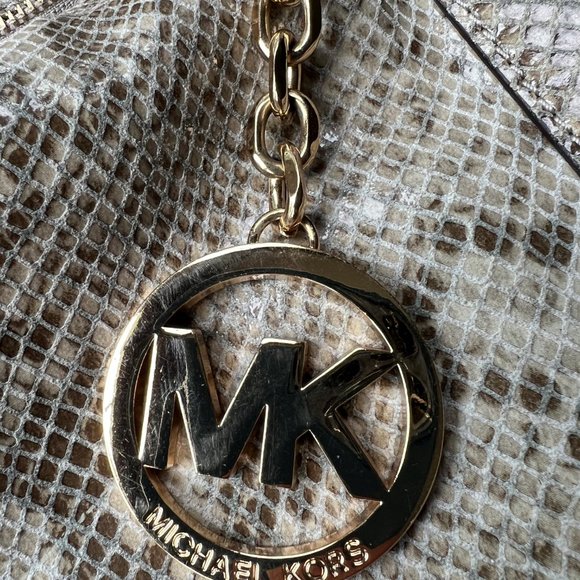 *NEW* Michael Kors Python Leather, Cross Body Chain Tote - Picture 12 of 15